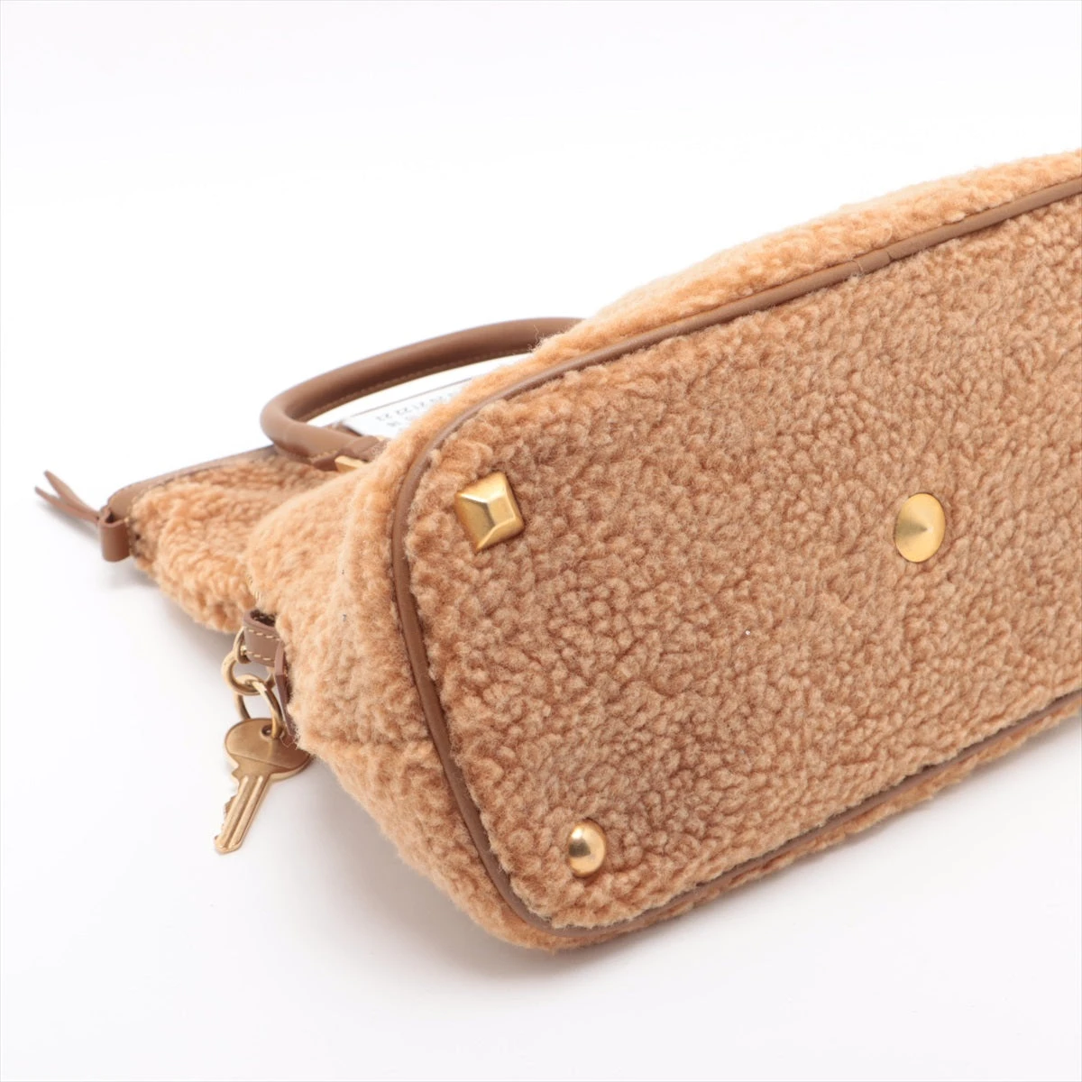 メゾンマルジェラ 5AC エコファー×レザー 2WAYハンドバッグ ブラウン