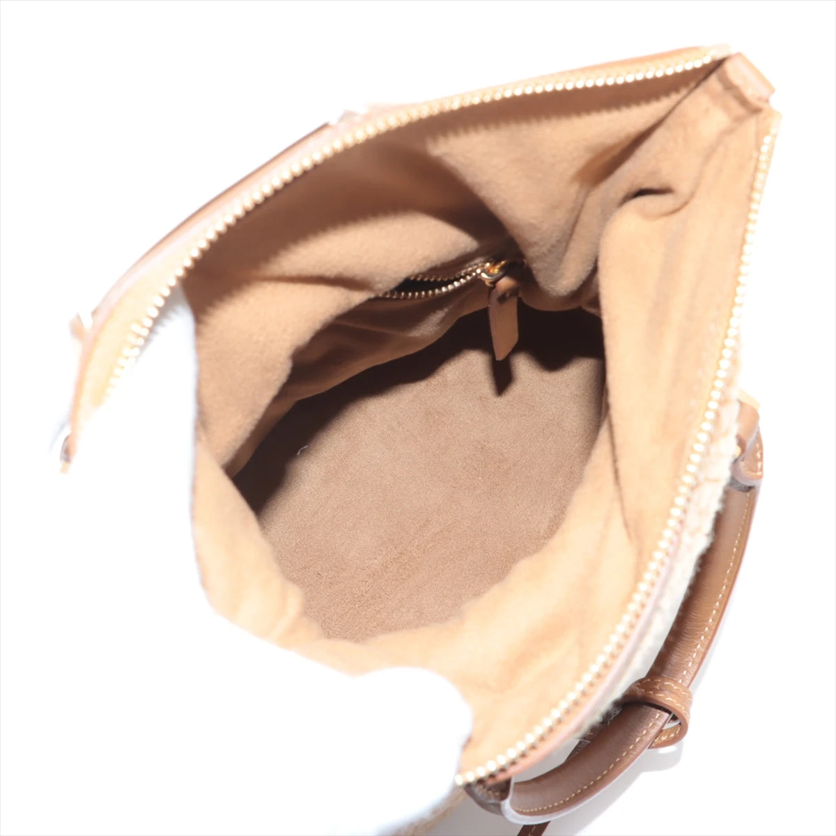 メゾンマルジェラ 5AC エコファー×レザー 2WAYハンドバッグ ブラウン