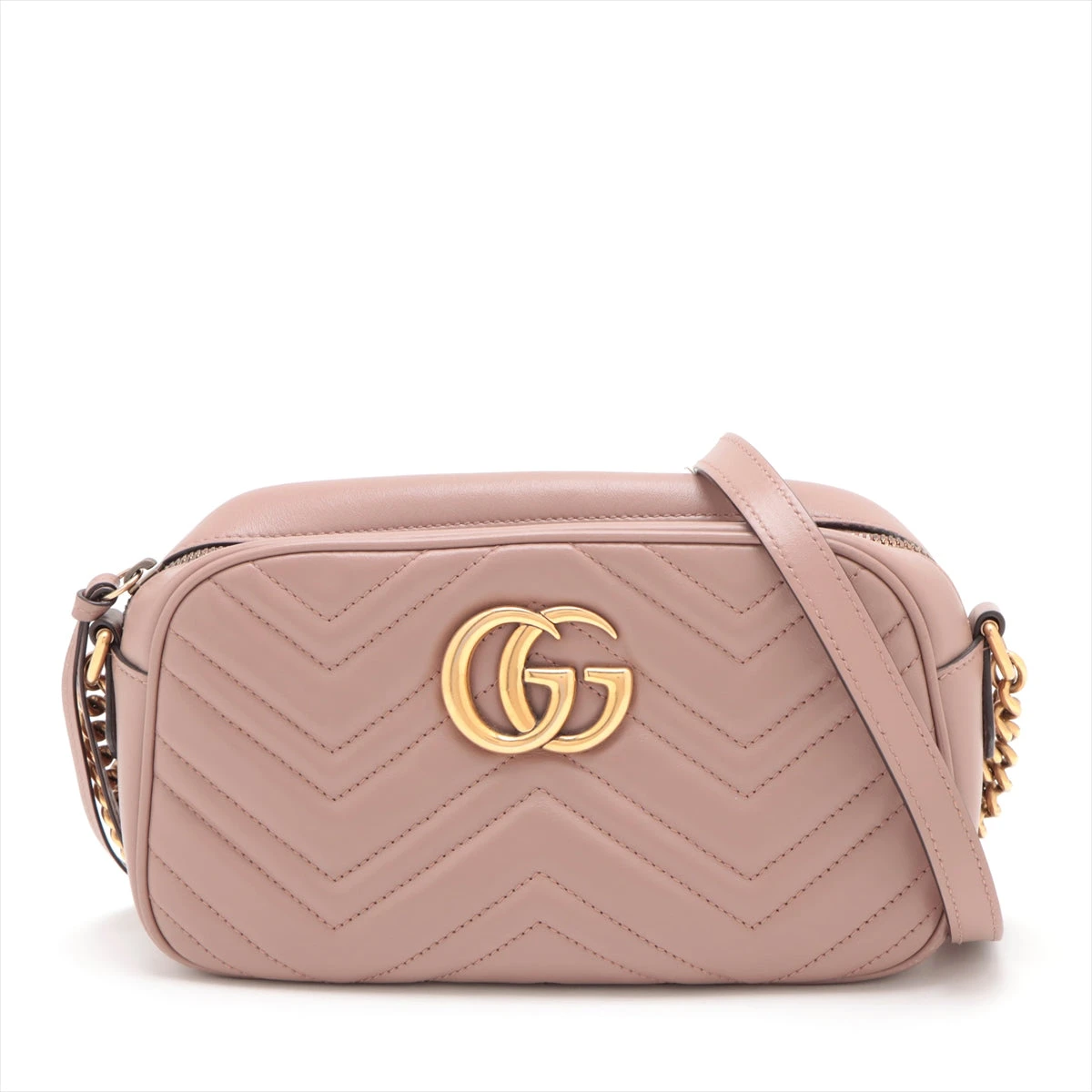 GUCCIピンクベージュ マーモントバッグ GG Marmont medium shoulder bag in pink beige leather | GUCCI® US