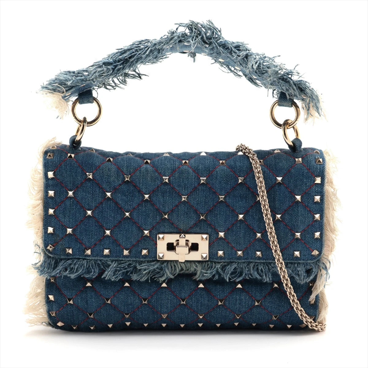 VALENTINO ロックスタッズデニムバッグ　2way VALENTINO ロックスタッズ2WAYバッグ - メルカリ