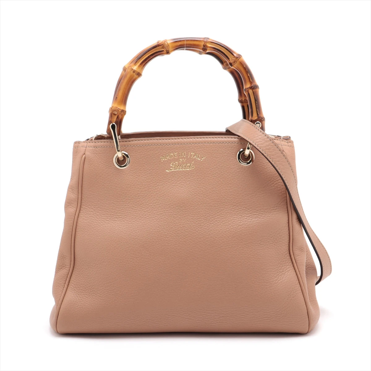 グッチ バンブー レザー 2WAYハンドバッグ ベージュ 336032
