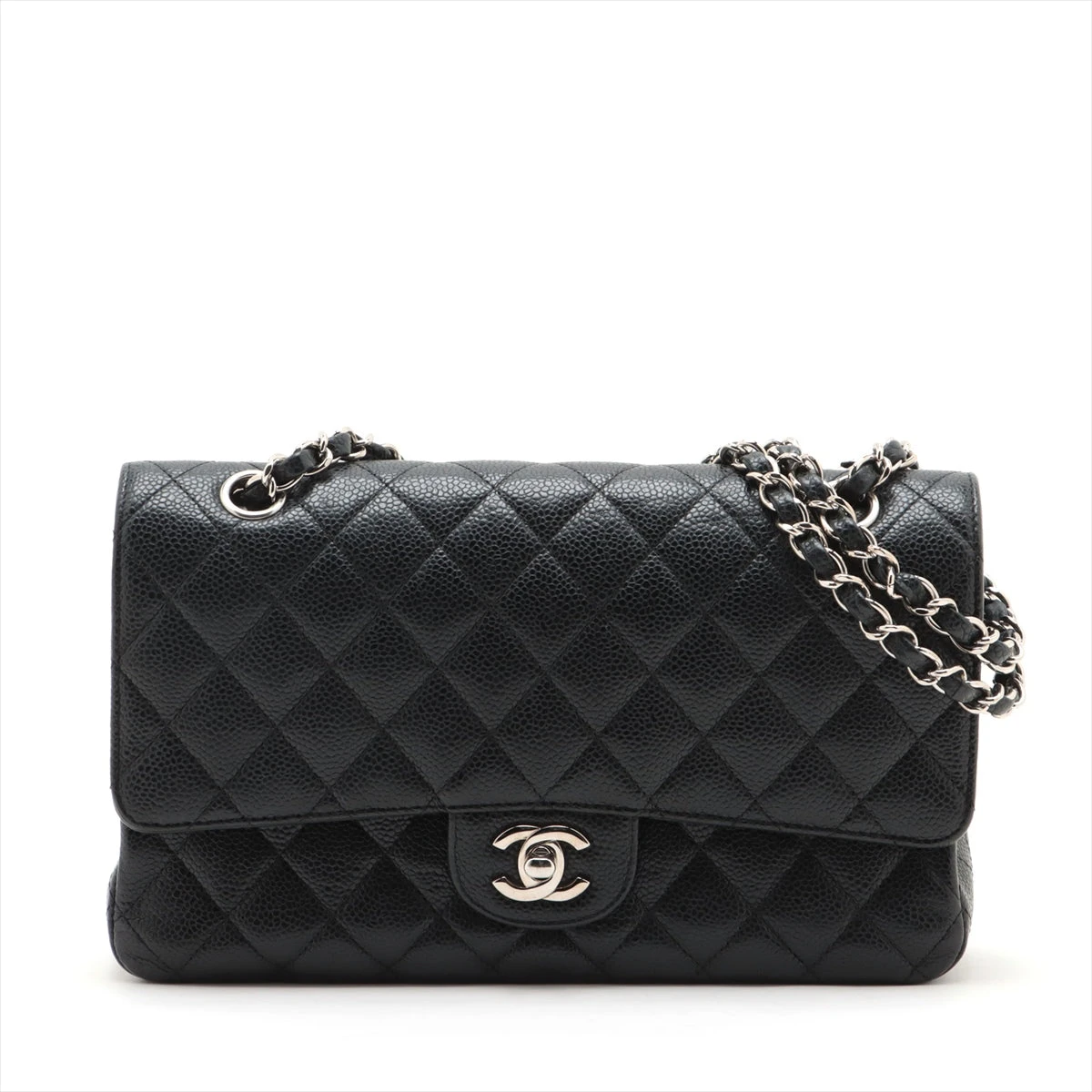 シャネル スモールメッセンジャーバッグ キャビア ブラック CHANEL シャネル チェーンショルダーバッグ シャネル22 ミニ