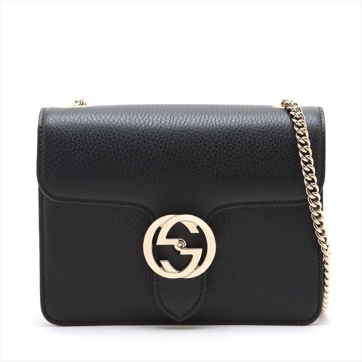 グッチ インターロッキングG レザー チェーンショルダーバッグ  