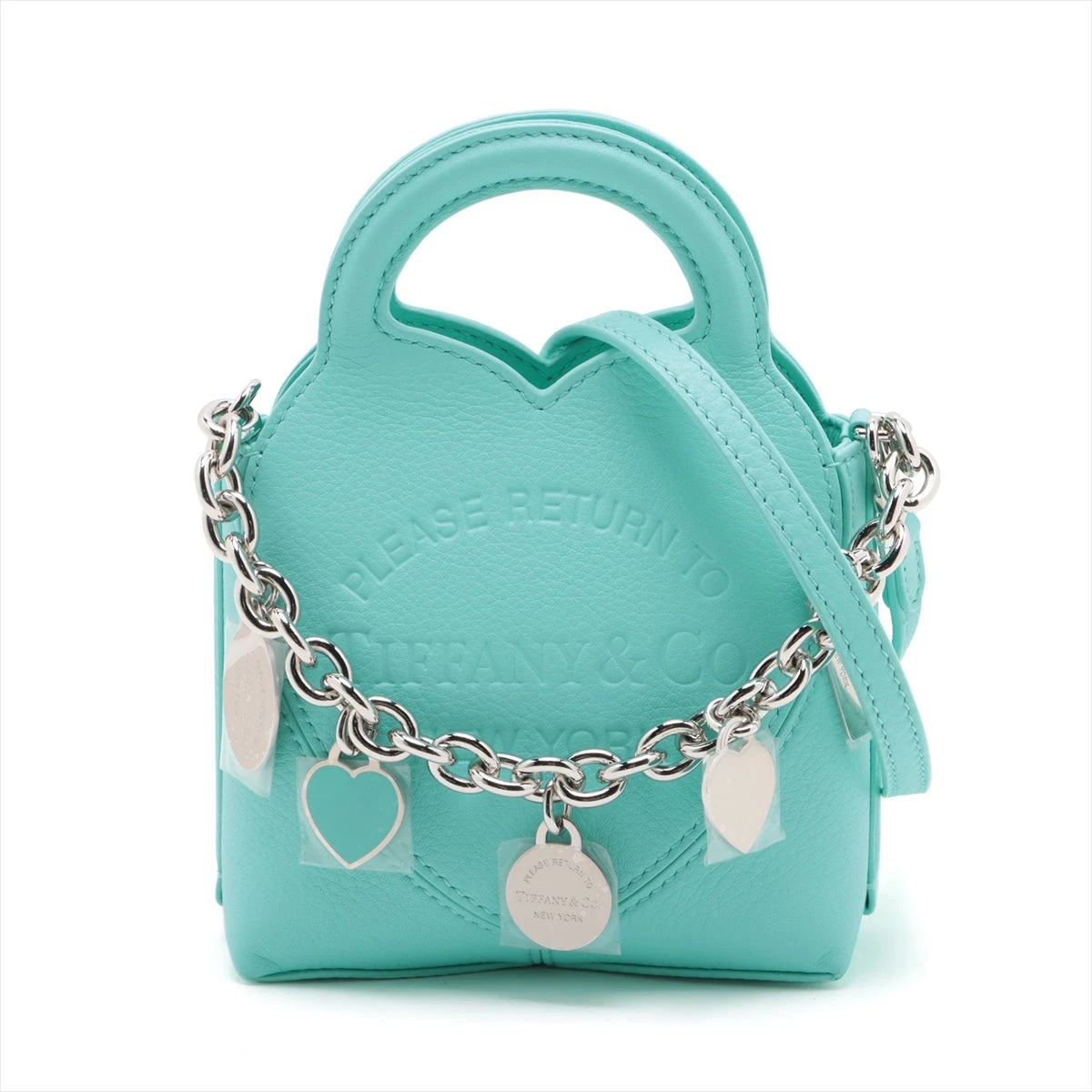 M5246 ティファニー レザー 2WAY ハンドバッグ ブルー×ホワイト TIFFANY&Co./ティファニー】 バイカラー 2WAY ショルダーバッグ