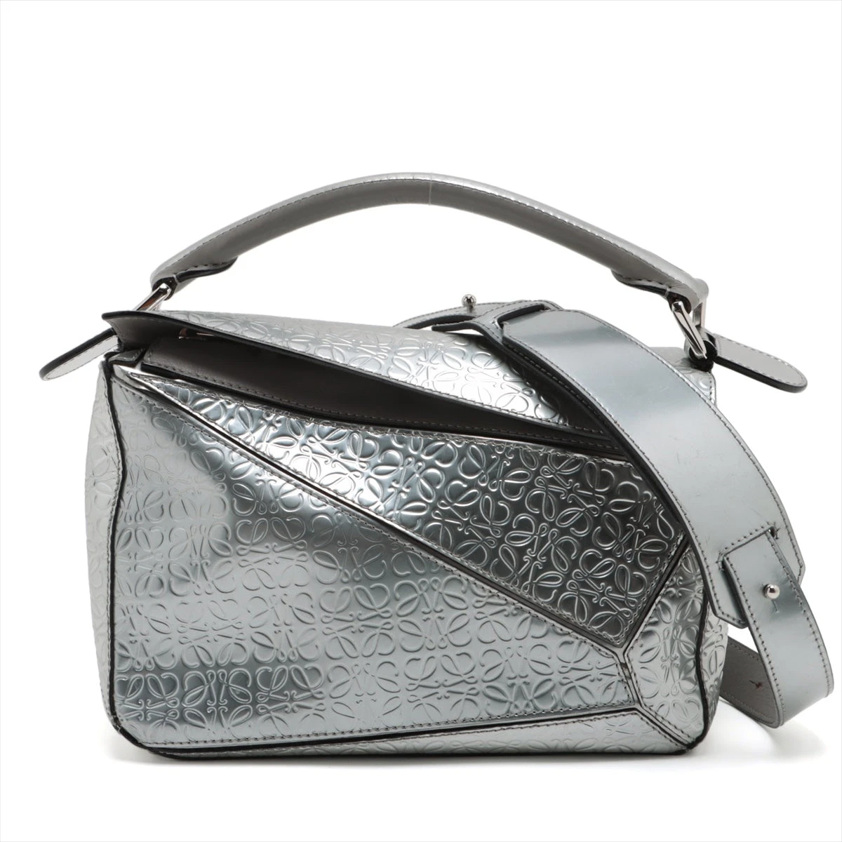 ロエベ パズルバッグ スモール レザー×パテント 2WAYハンドバッグ