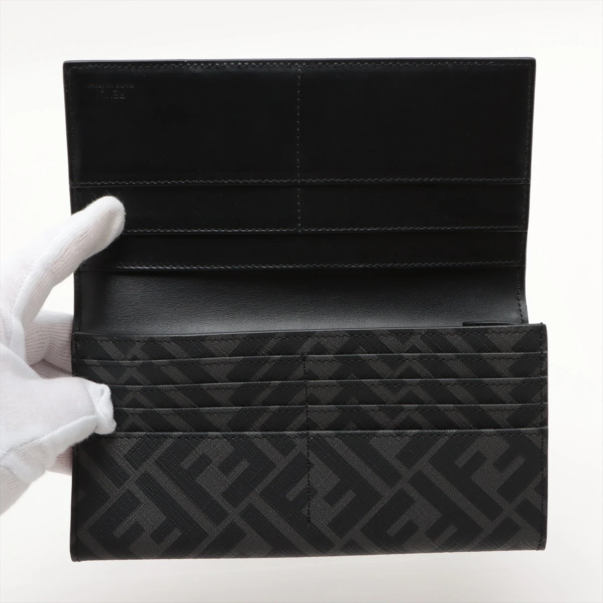 フェンディ ズッカ 7M0264 PVC×レザー 財布 ブラック A2978426｜中古