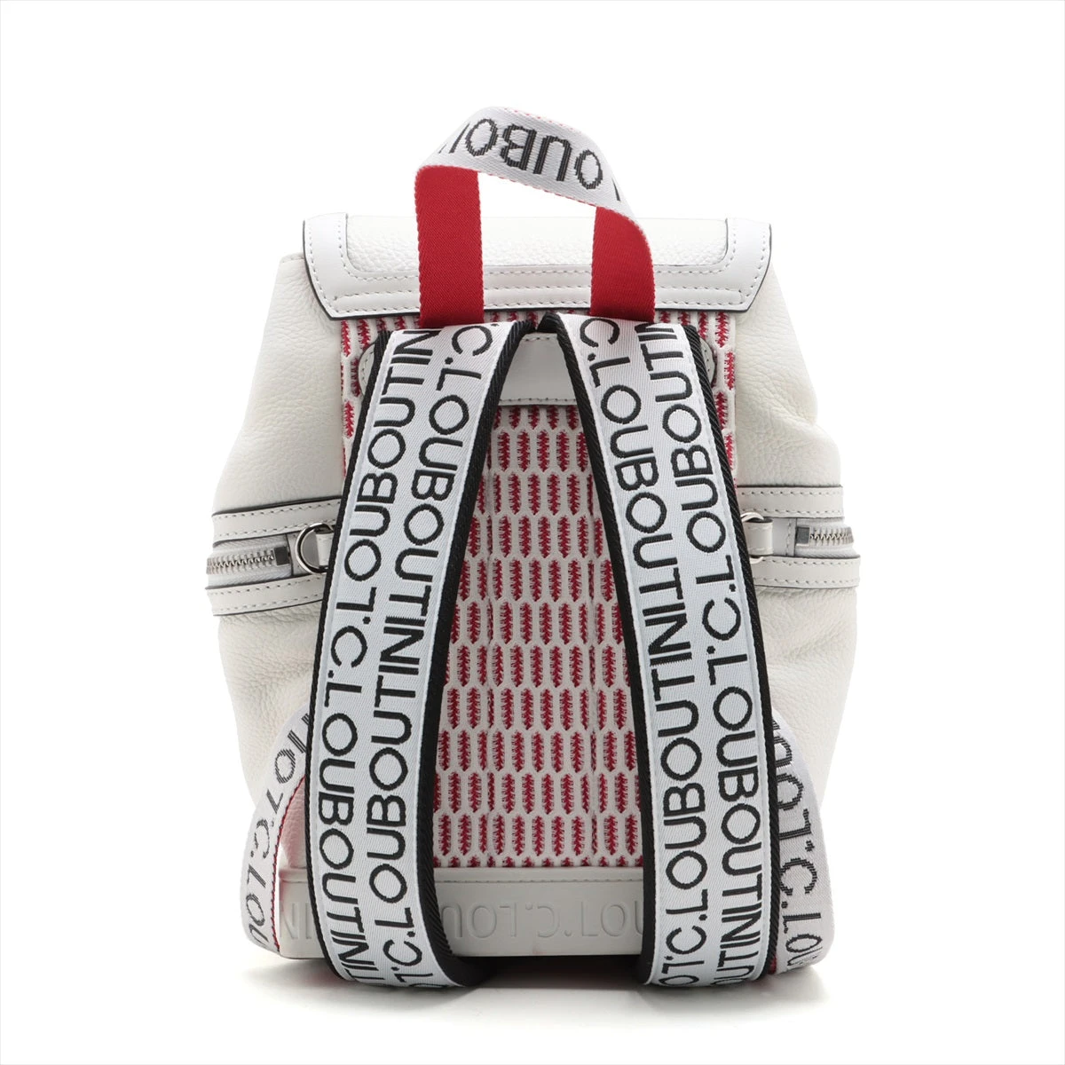 美品 希少 ルブタン スタッズ リュック エクスプローラー ファンク ホワイト クリスチャンルブタン エクスプローラーファンク レザー バックパック