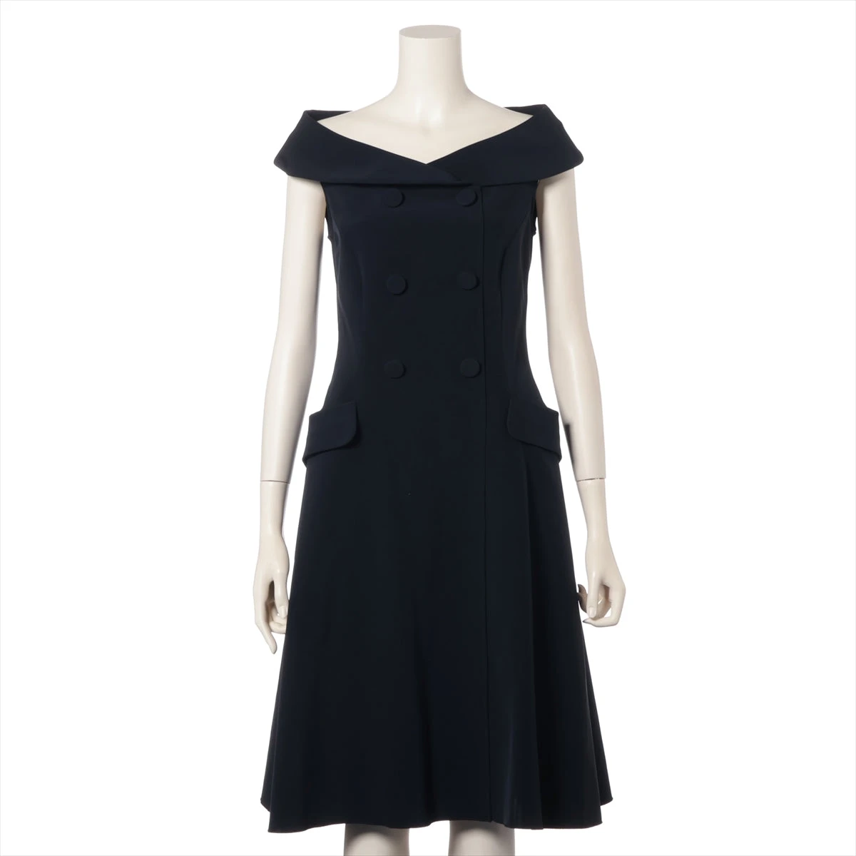 フォクシーニューヨーク☆ネイビー☆ワンピース☆38 美品フォクシー