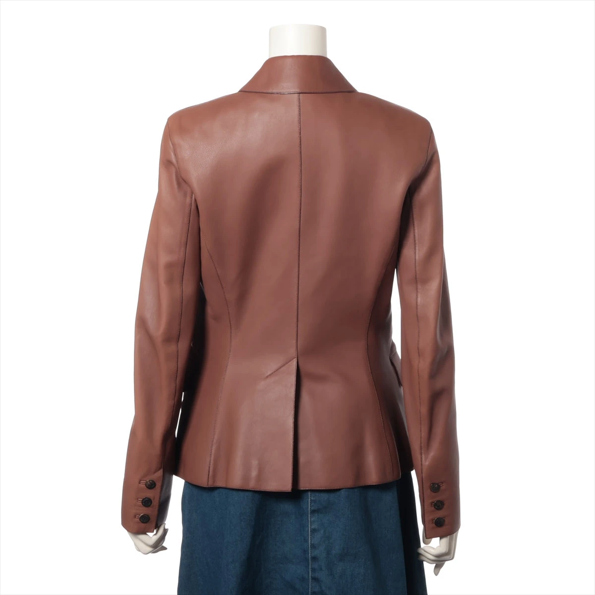 エルメス　ダークブラウン レザー ジャケット 定価260万 顧客完売 エルメス レザージャケット 46 ブラウン 茶