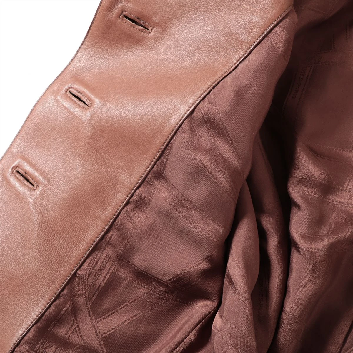 エルメス レザー×シルク レザージャケット 38 レディース