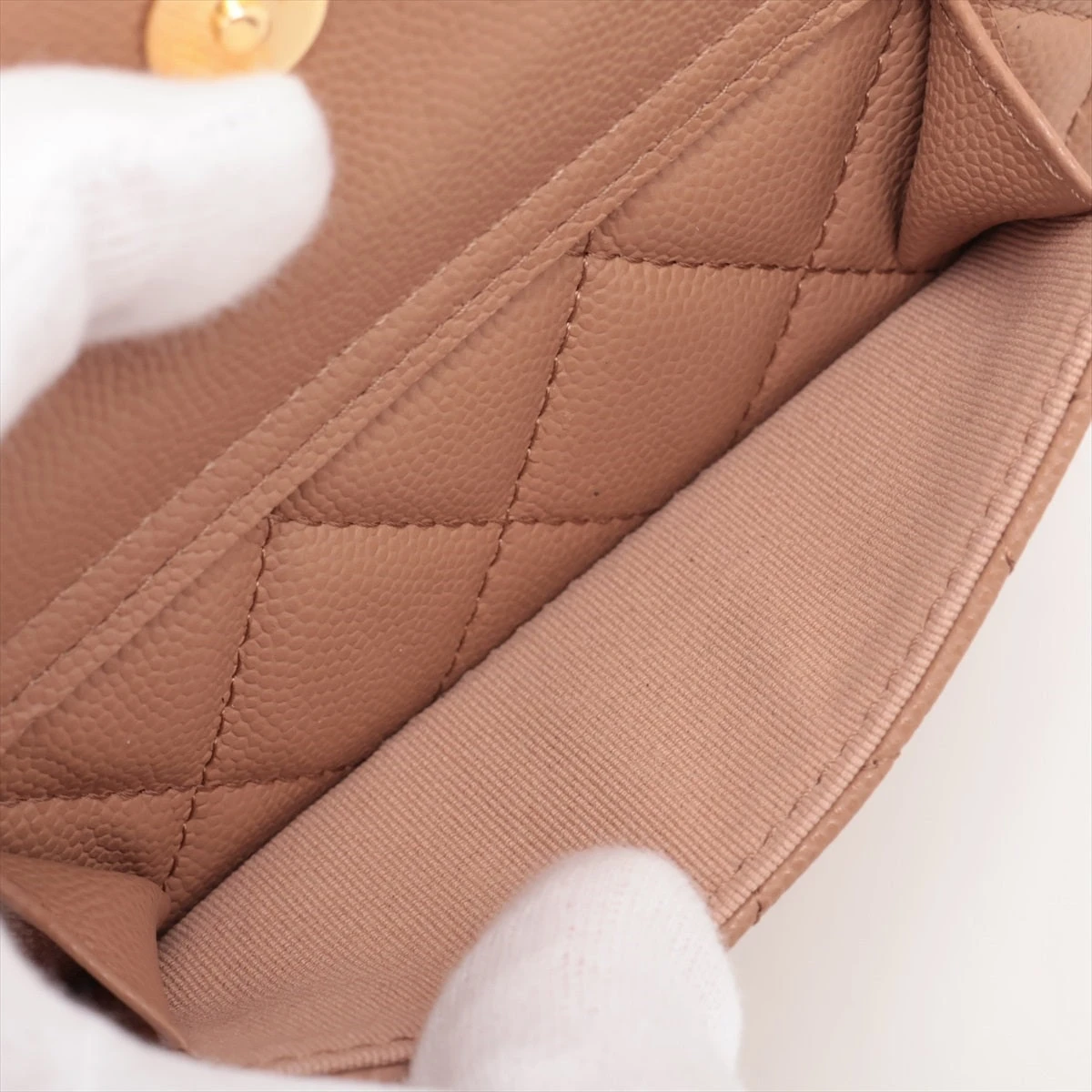 シャネル マトラッセ キャビアスキン チェーンショルダーバッグ フォン