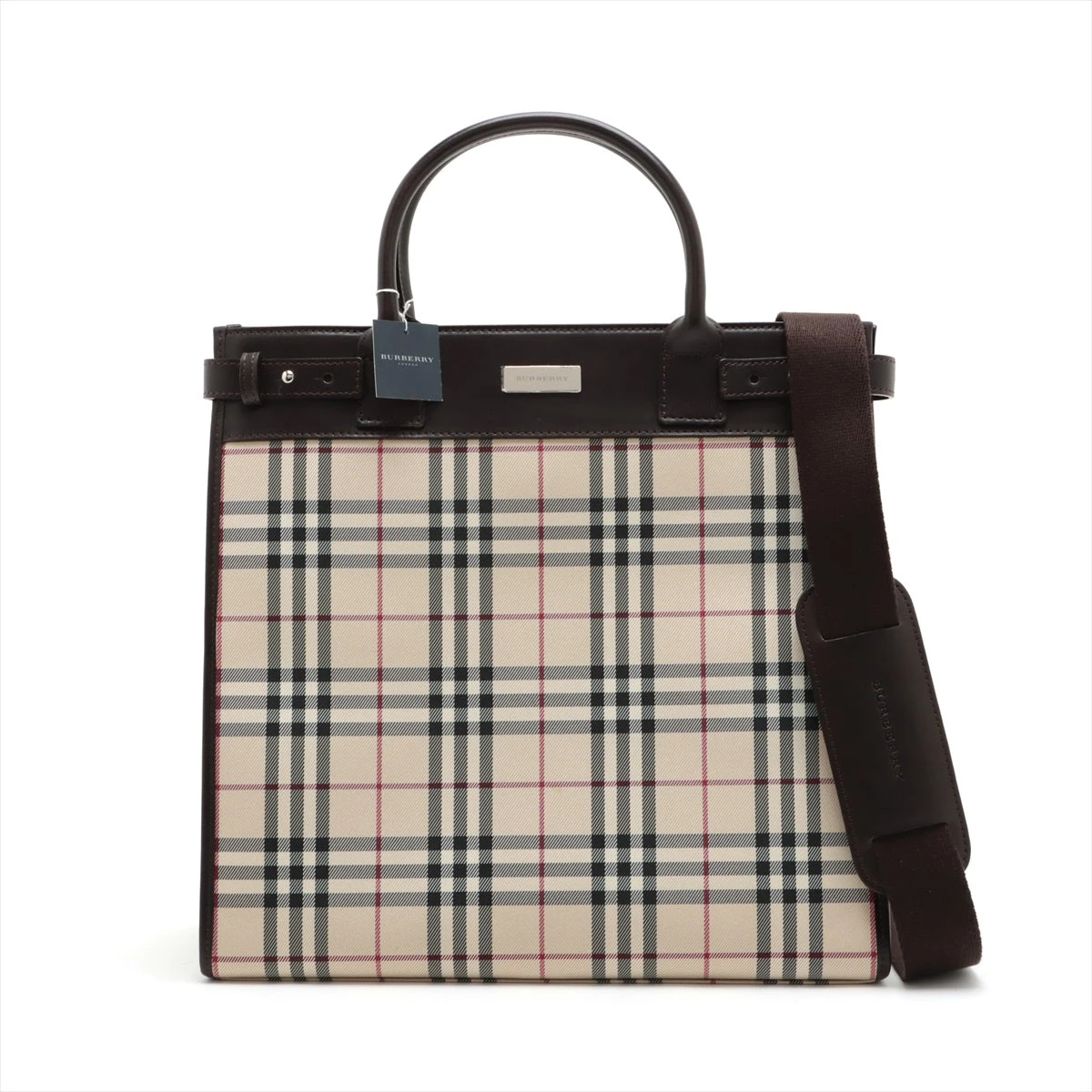 美品】バーバリー トートバッグ 2way ビジネス ノバチェック 大容量