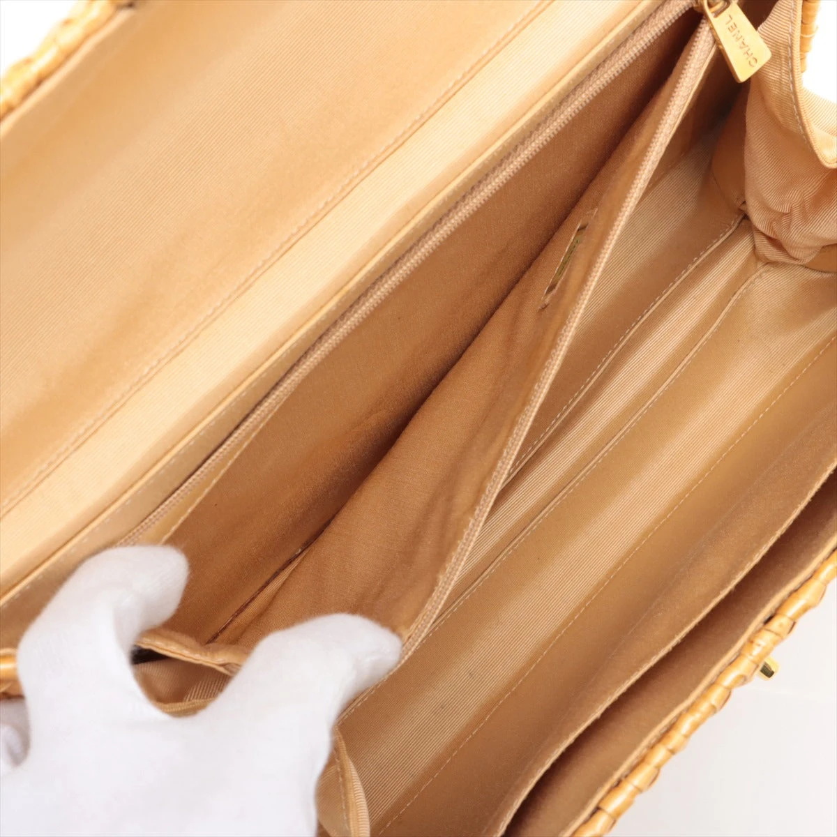 CHANEL ベージュ ストロー パーティーバッグ CHANEL シャネル 2WAY ストロー チェーンバッグ ベージュ かご