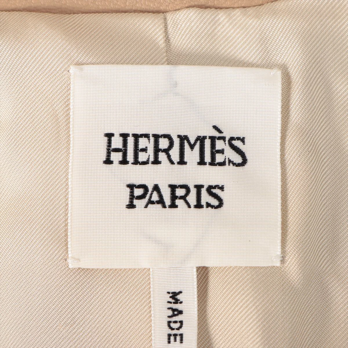 エルメス 24年 レザー コート 38 レディース ベージュ 4E1132D7 タグ付