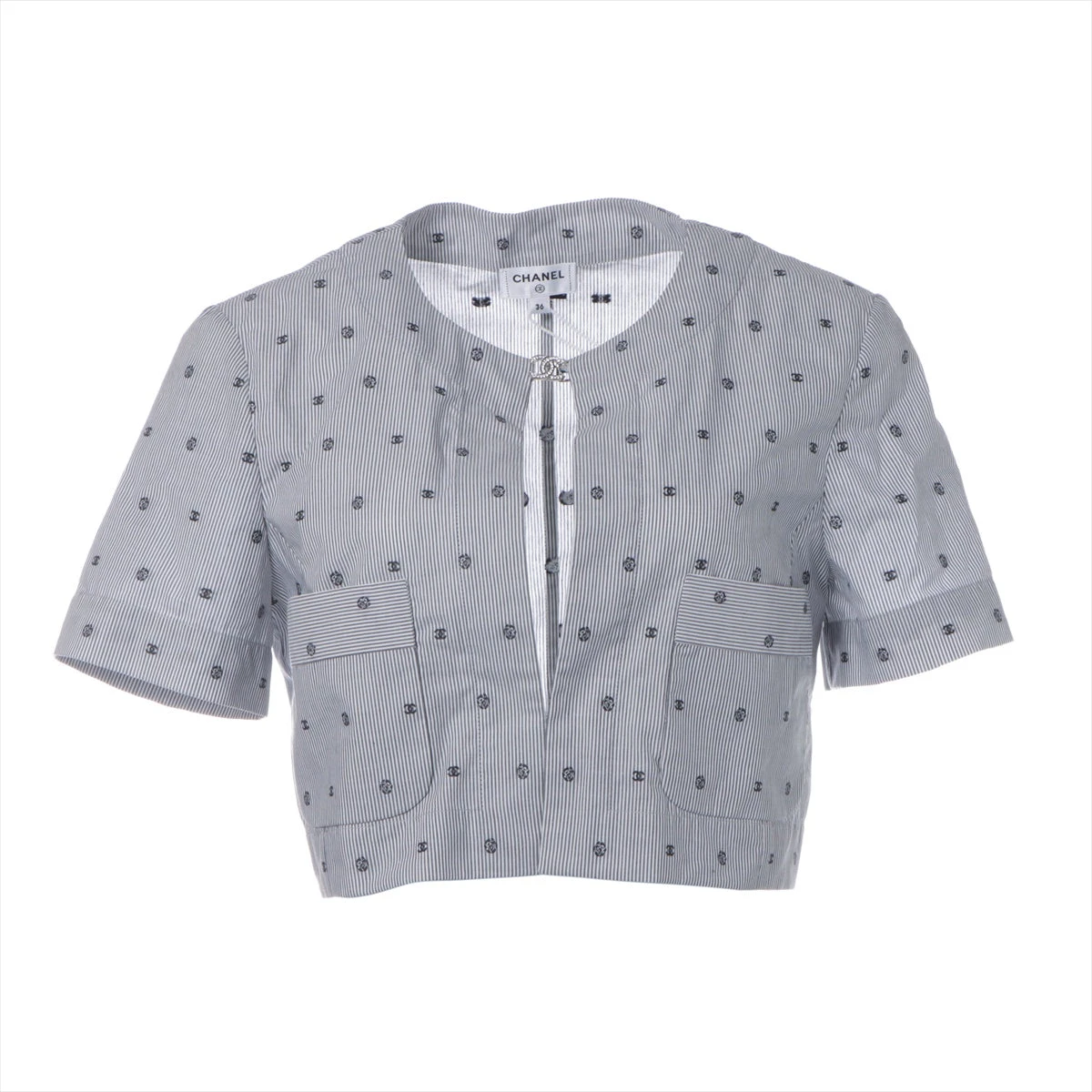 シャネル CHANEL 長袖Ｔシャツ ココマーク サイズ38 2011年 カシミヤ グレー シャネル ココマーク P76 コットン シャツ 36 レディース グレー