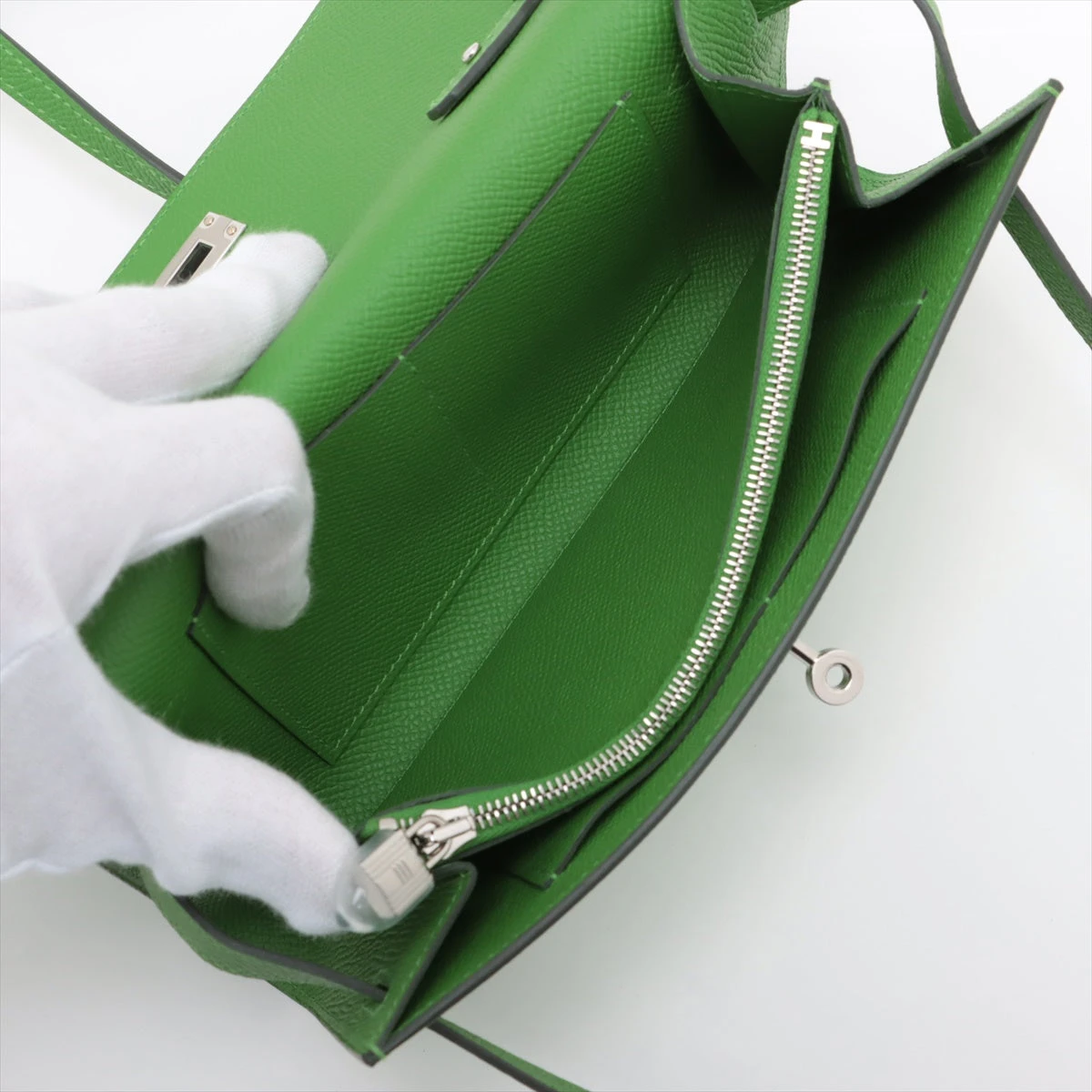 エルメス ケリーウォレット トゥーゴー ヴォーエプソン ヴェールユッカ