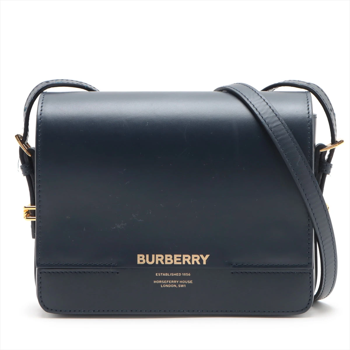 バーバリー グレース レザー ショルダーバッグ ネイビー A2943516