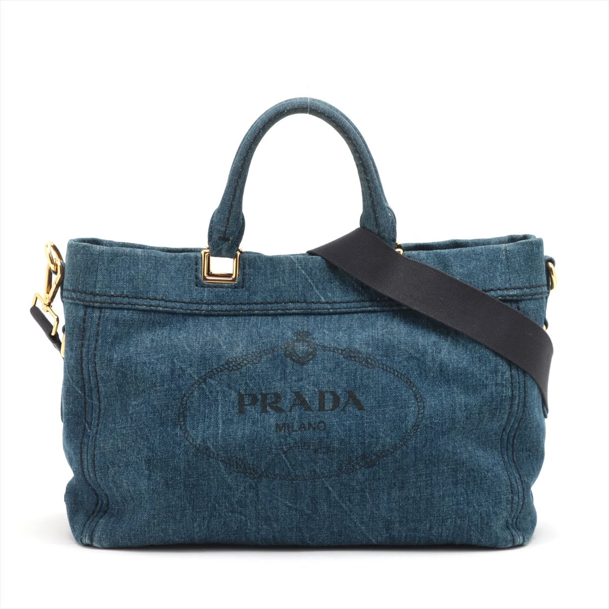 専用　PRADA 2WAY ショルダーバッグ　ハンドバッグ　BN2069 カナパ プラダ カナパ デニム 2WAYハンドバッグ ブルー BN2069 WU020336