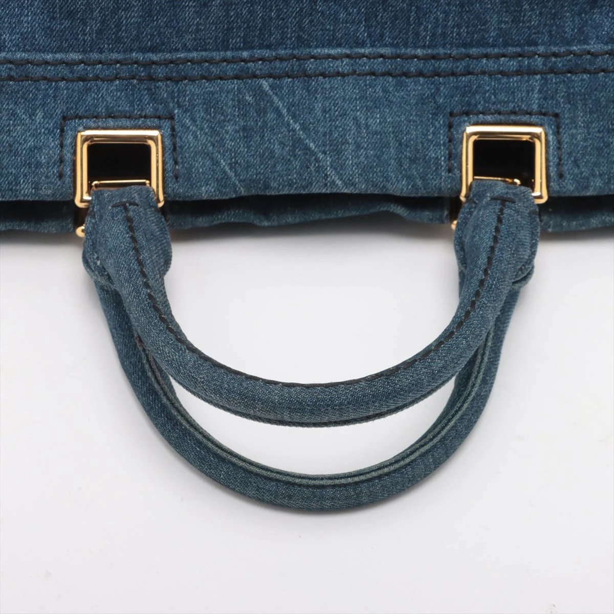 プラダ カナパ デニム 2WAYハンドバッグ ブルー BN2069 WU020336｜中古