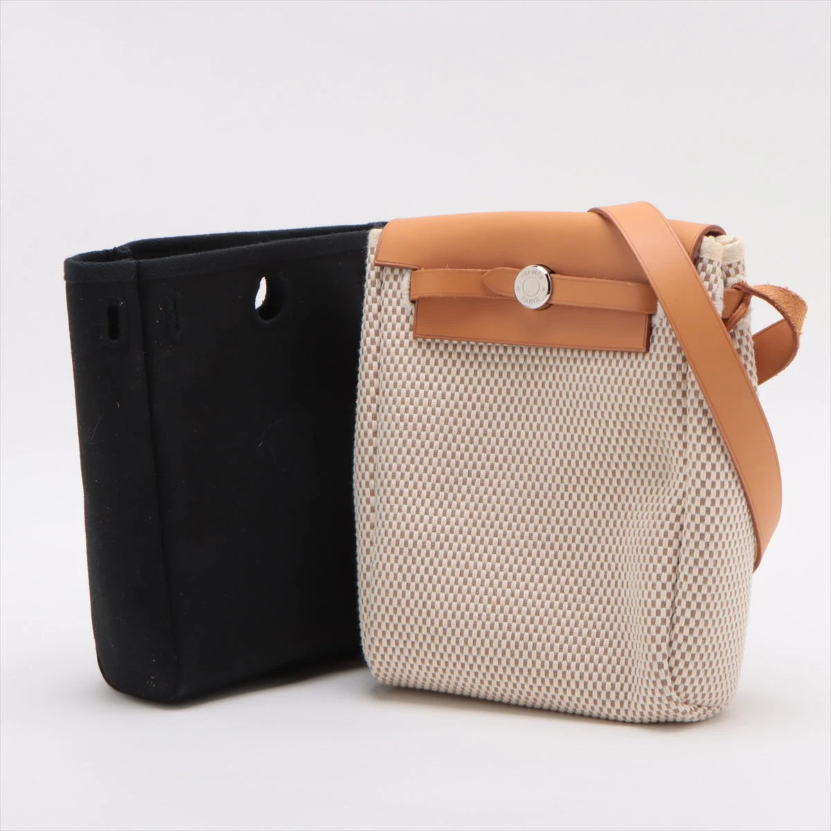 エルメス エールバッグTPM トワルGM×カーフレザー ベージュ