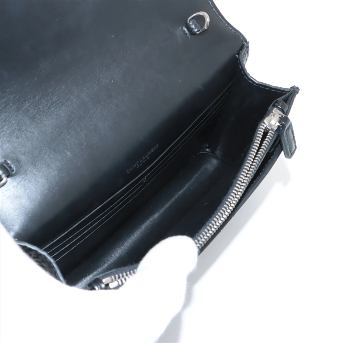 サンローランパリ サンセット クロコ型押し 2WAYハンドバッグ