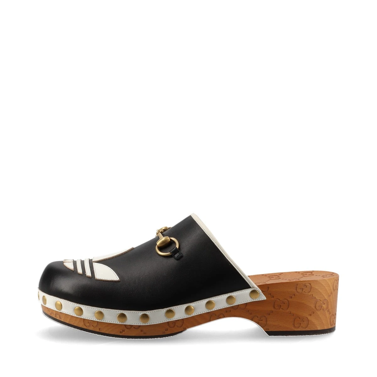 グッチ×アディダス ホースビット レザー×ウッド ミュール UK9 メンズ