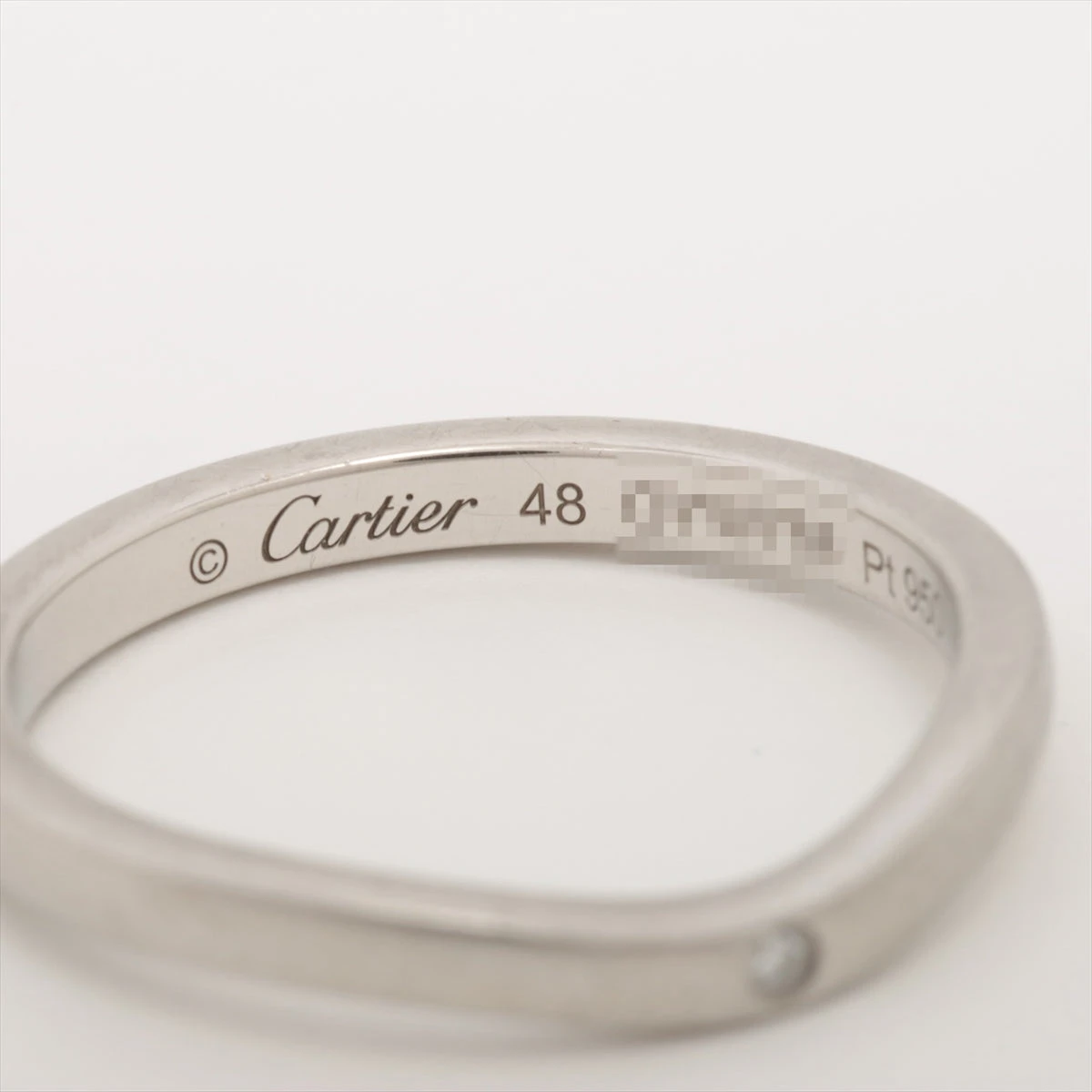カルティエ バレリーナ カーブ ウェディング 3P ダイヤ リング Pt950