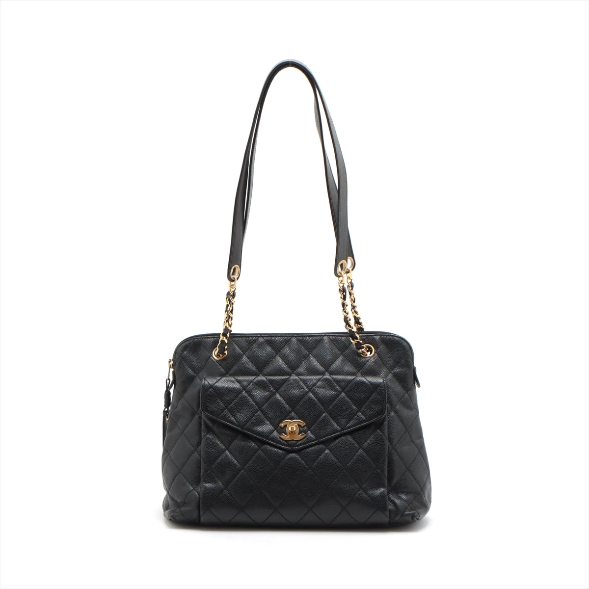 シャネル カーフィアスキン 2.55 マトラッセ トートバッグ シャネル CHANEL マトラッセ 2wayトートバッグ 27番台 ブラック