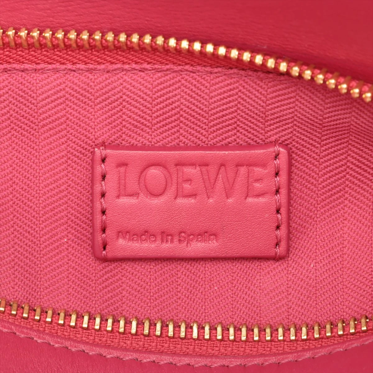 【ロエベ】ピンクレザーショルダーバッグ 大きめ ロエベ/ショルダーバッグ/フラメンコ/ピンク×ボルドー/ナッパ