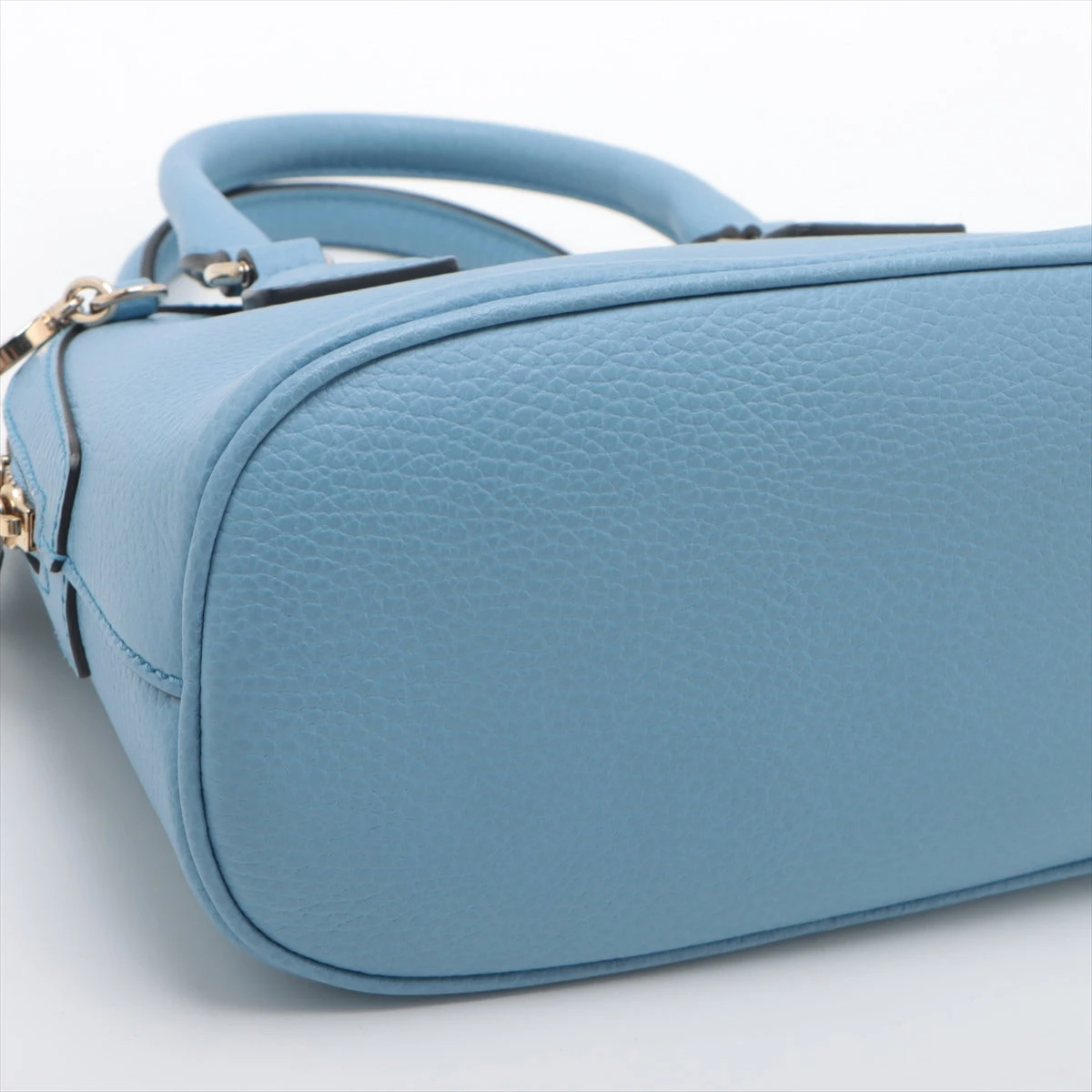 GUCCI GGマーモント レザー 2WAYハンドバッグ ブルー