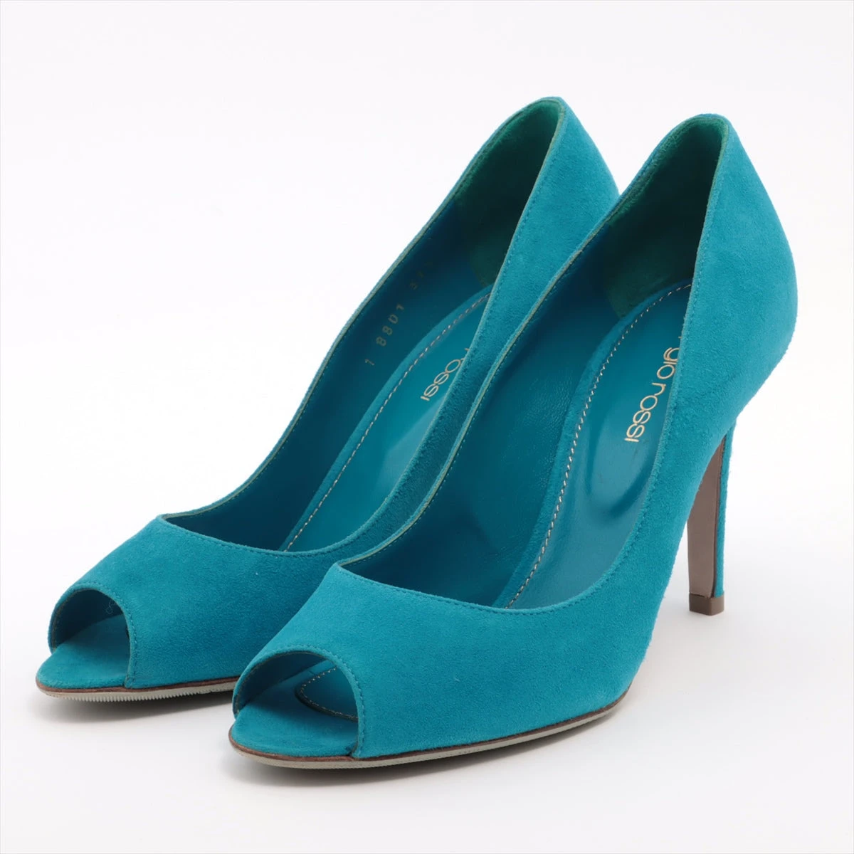 新品 Sergio Rossi オープントゥスエードパンプス 37 1/2