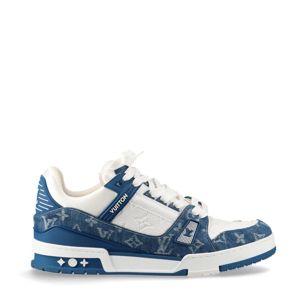 LVトレーナーレディース23.5レア ヴィトン LVトレイナーライン 23年 デニム×レザー スニーカー 9 メンズ