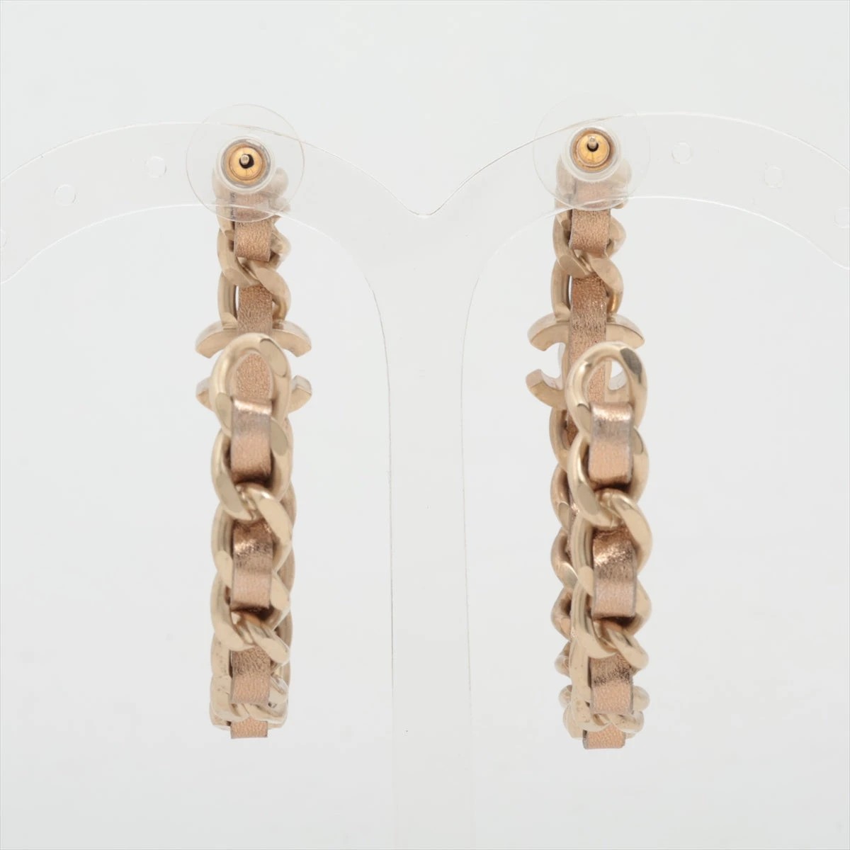 シャネル ココマーク ターンロック B15C ピアス(両耳用) GP×革