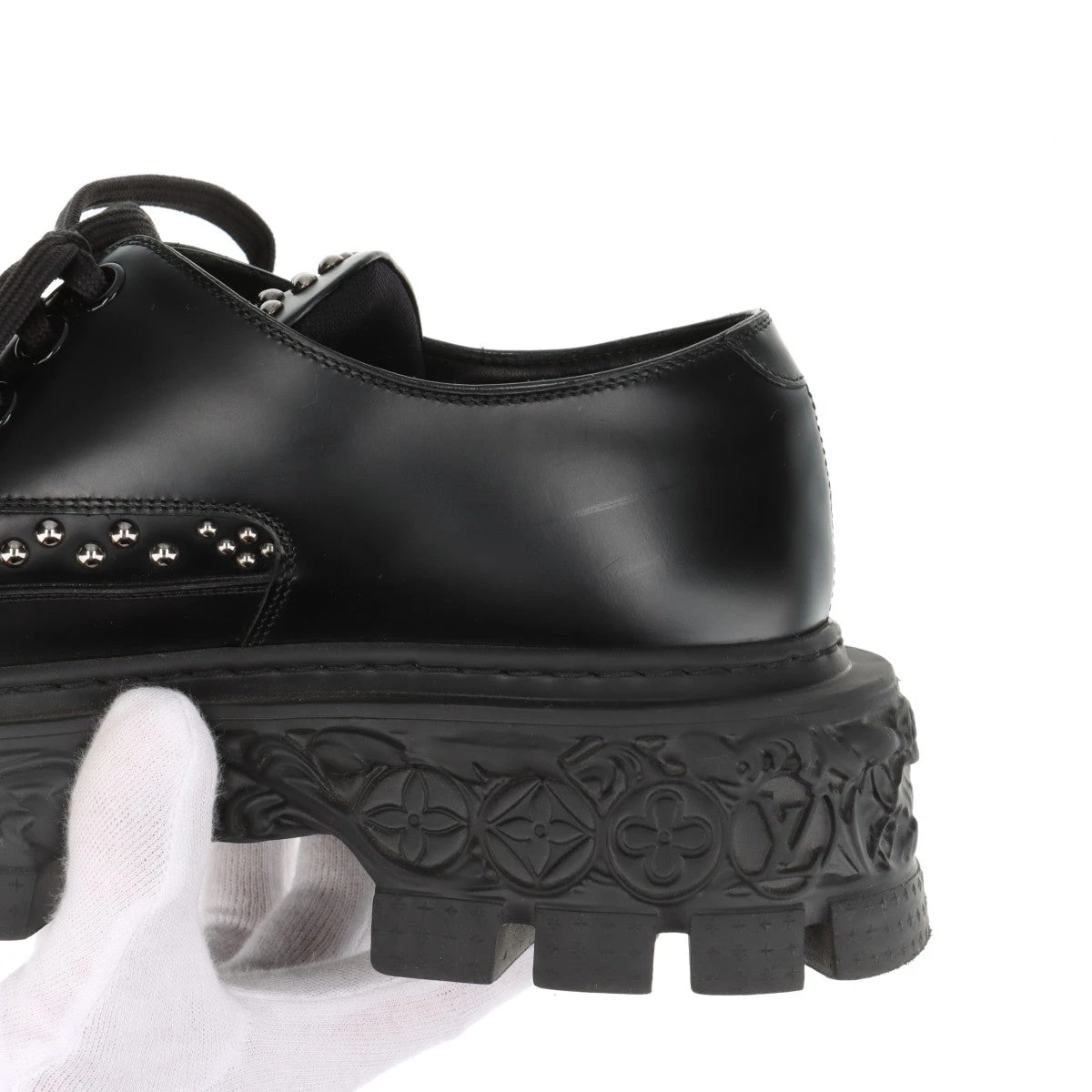 ヴィトン LV バロックライン 23年 レザー レザーシューズ 7 1/2 メンズ