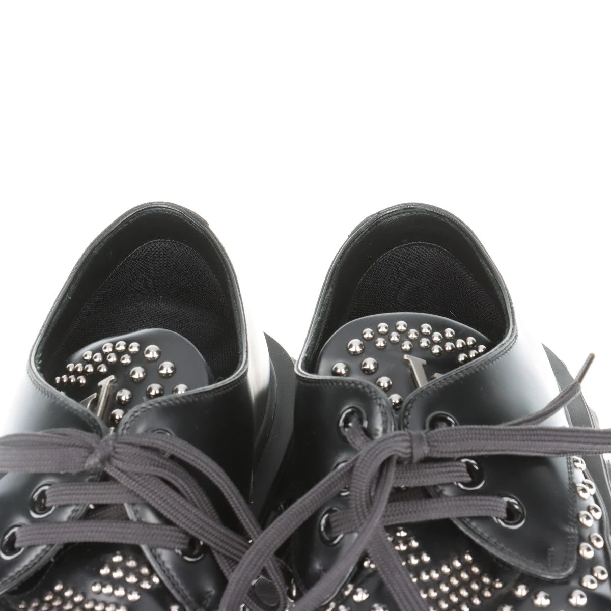 ヴィトン レザー モノグラム スタッズ レースアップシューズ ブラック ヴィトン レザー モノグラム スタッズ レースアップシューズ ブラック