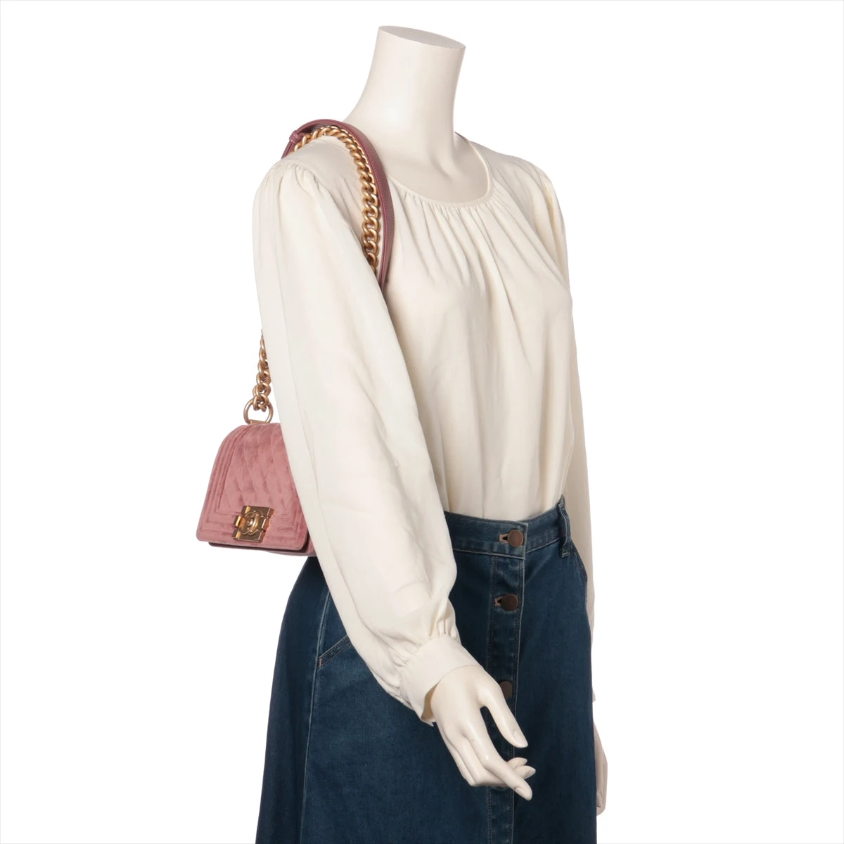 シャネル ボーイシャネル20 スモール ベロア チェーンショルダー