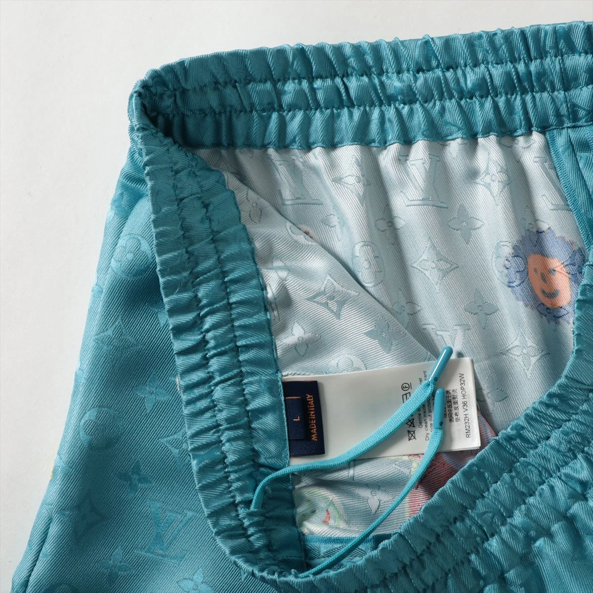 ヴィトン×草間彌生 23AW シルク ショートパンツ L ブルー RM232H