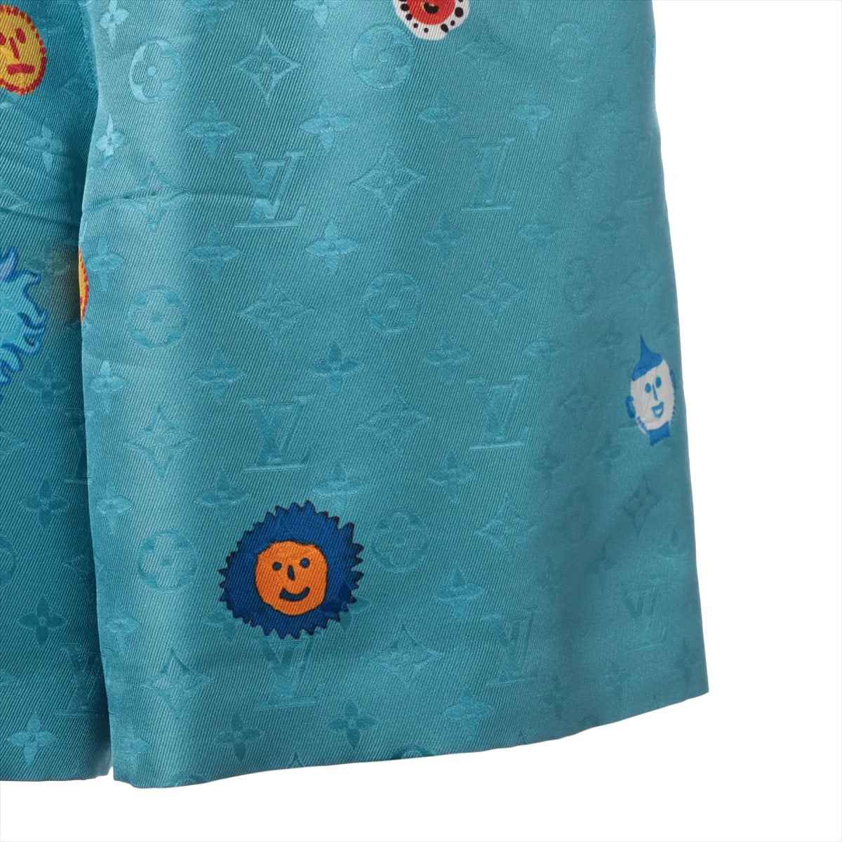 ヴィトン×草間彌生 23AW シルク ショートパンツ L ブルー RM232H