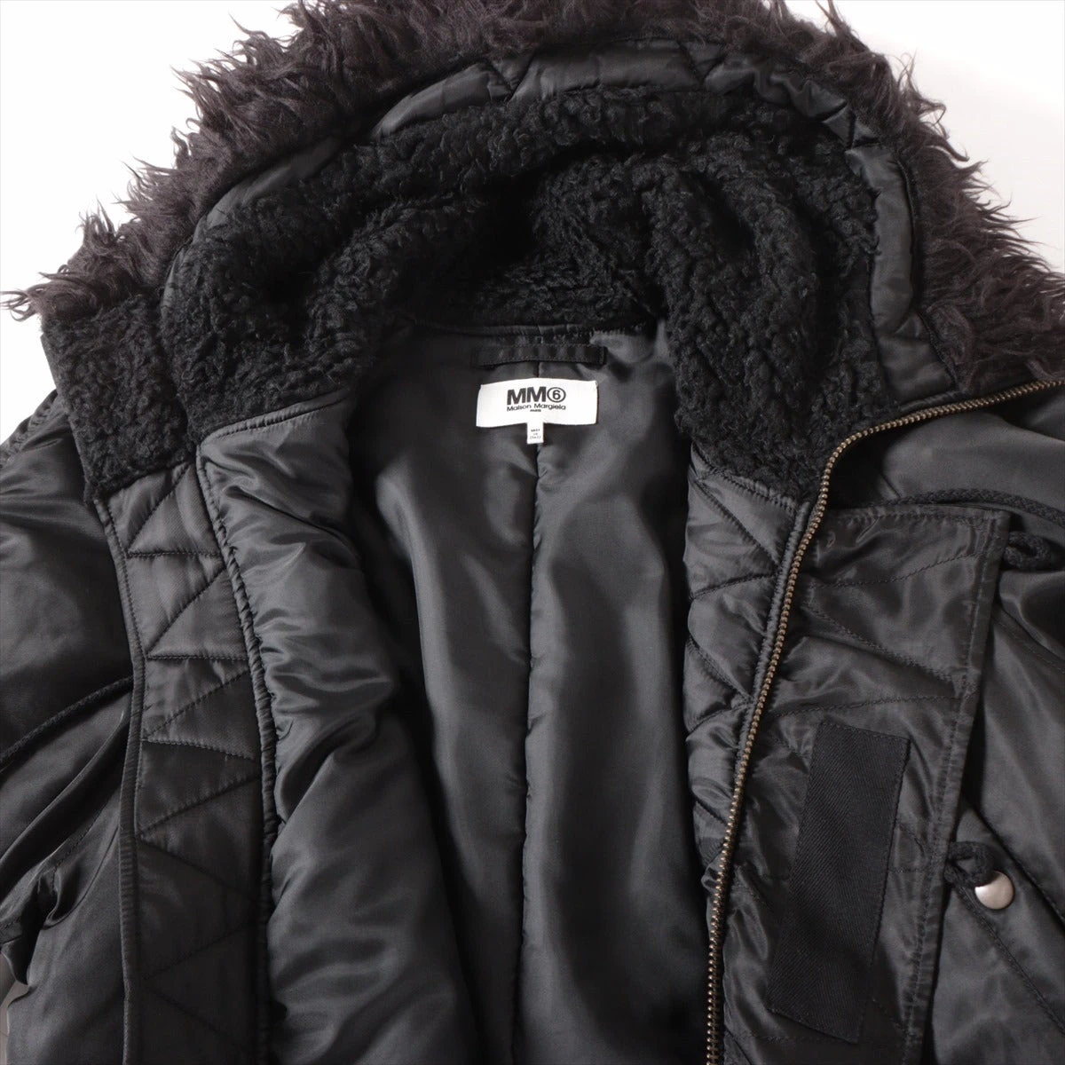 MM6 ジャケット　44 MM6 ナイロン ボンバージャケット 44 レディース ブラック