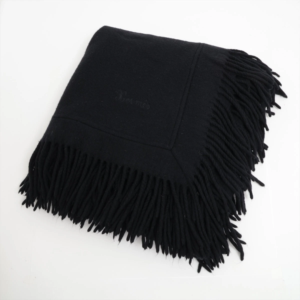 エルメス ブランケット ウール×カシミヤ ブラック A2987052｜中古