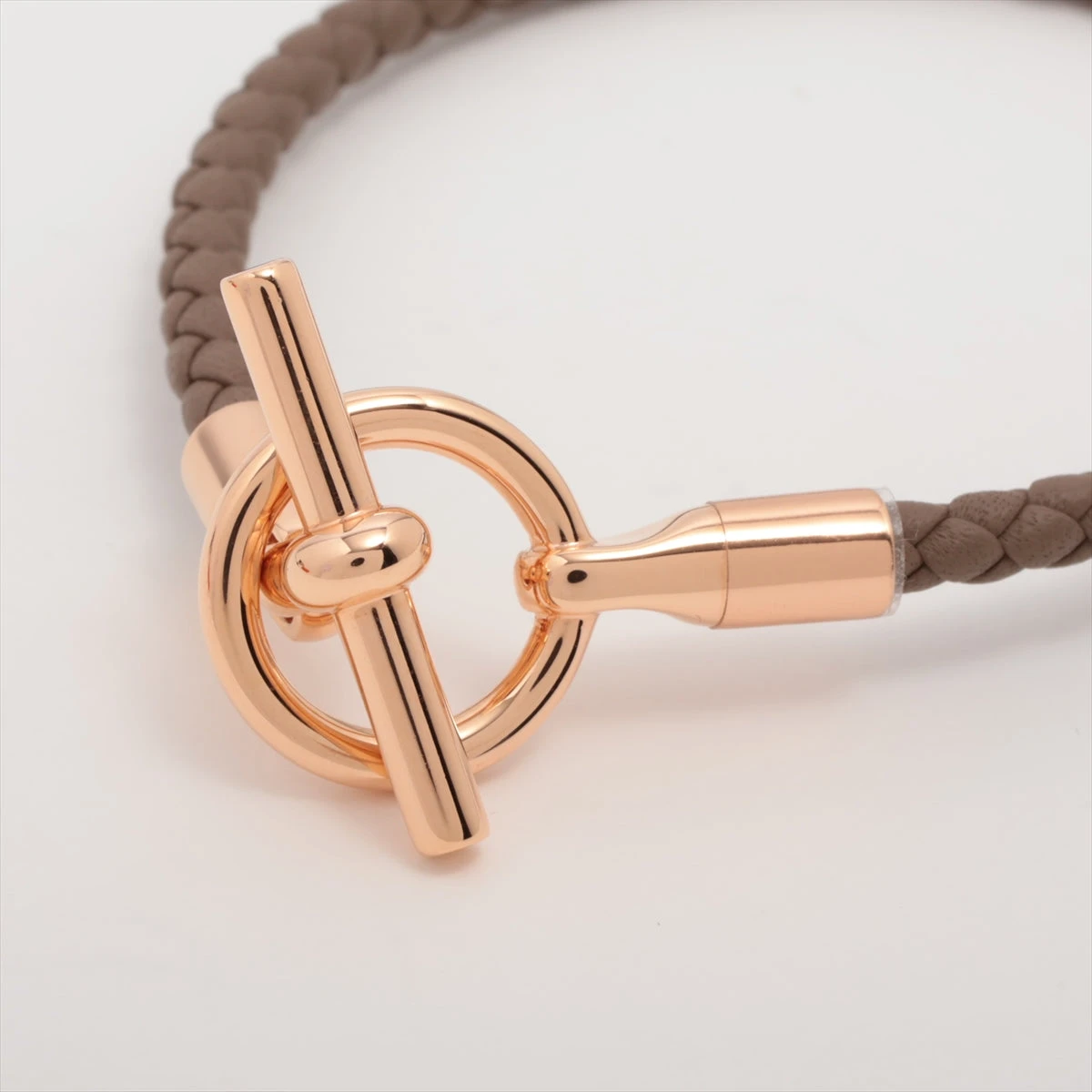 エルメス グレナン ブレスレット GP×革 グレージュ×ローズ