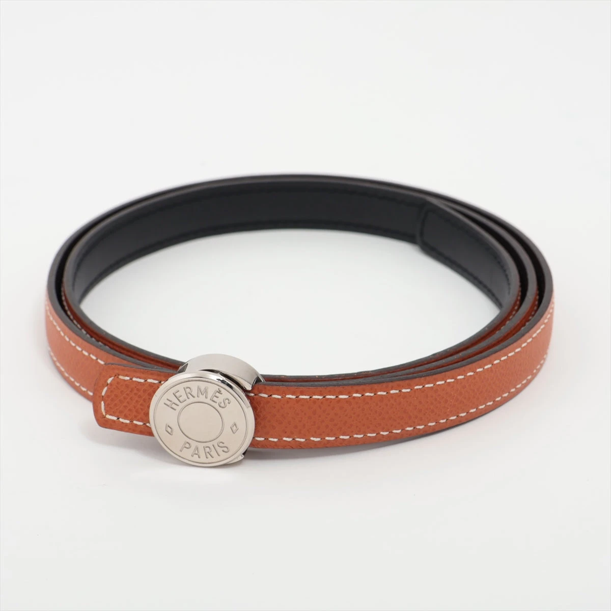 エルメス セリエ □I刻印：2005 ベルト 85 レザー×メタル