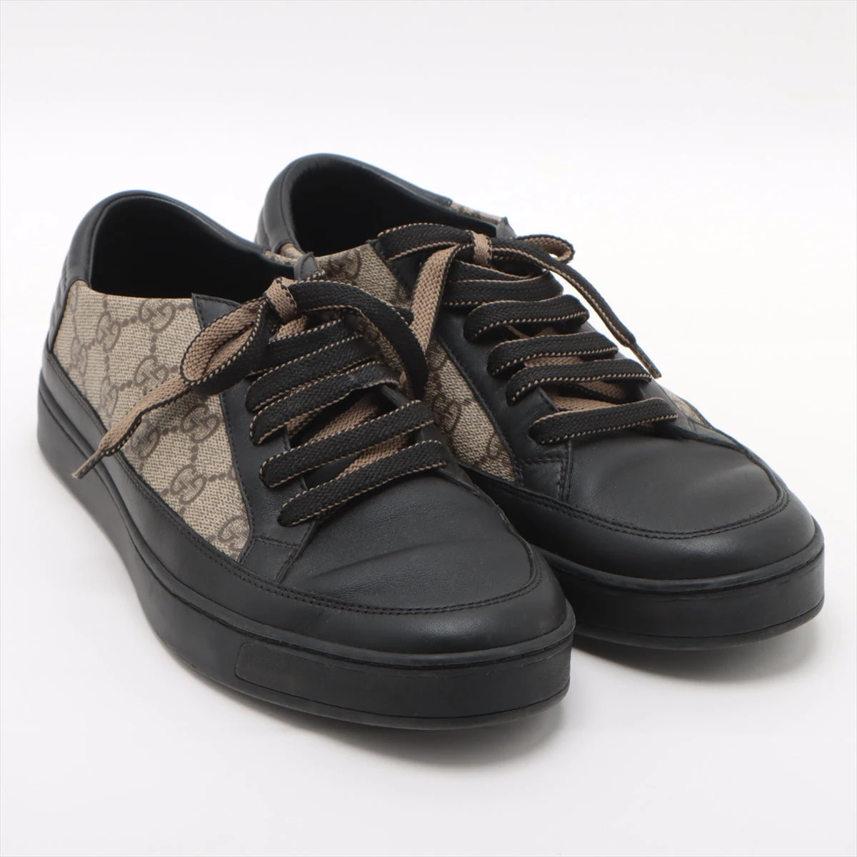 グッチ GGスプリーム PVC×レザー スニーカー 7 1/2 メンズ グッチ GGスプリーム PVC×レザー スニーカー 7 1/2 メンズ