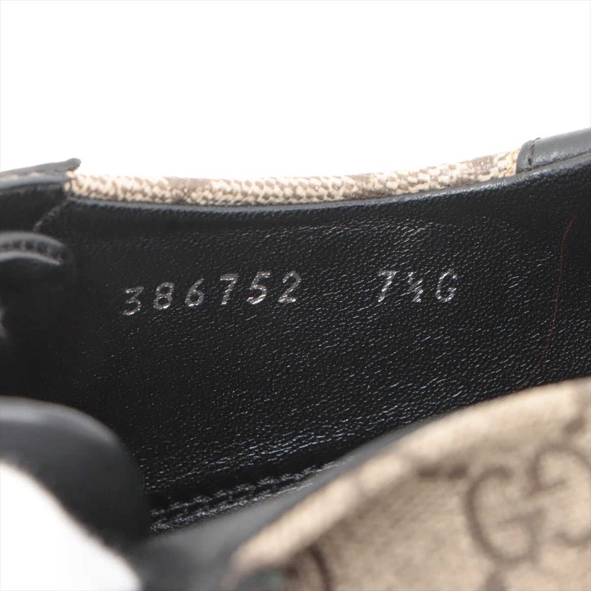 グッチ GGスプリーム PVC×レザー スニーカー 7 1/2 メンズ ベージュ