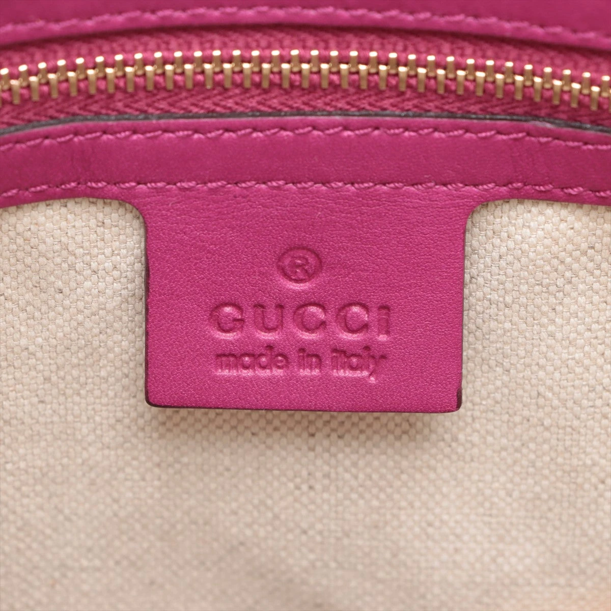 GUCCIバレッタ グッチ マイクログッチ パテントレザー ハンドバッグ ピンク