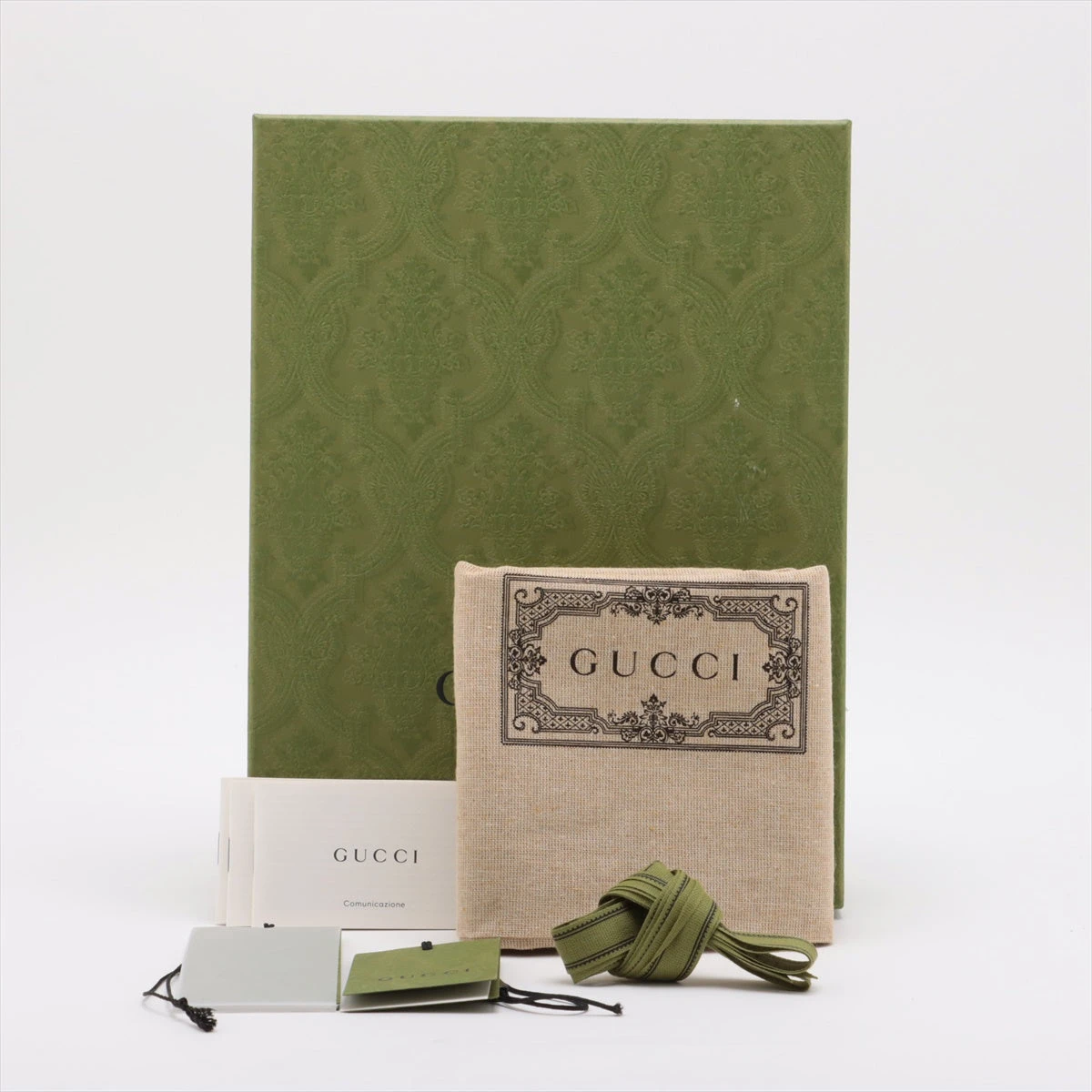 【希少品】GUCCI ミケーレ期 レザーバングル グリーン GUCCI （未使用 展示品）グッチ GG ミディアム ウォレット 三