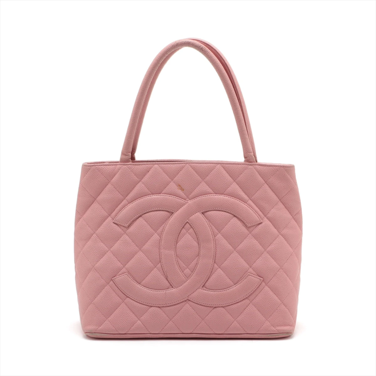 【鑑定済み】CHANEL 復刻トート ピンク キャビアスキン ゴールド金具 CHANEL - シャネル 復刻トート バッグ キャビアスキン ピンク