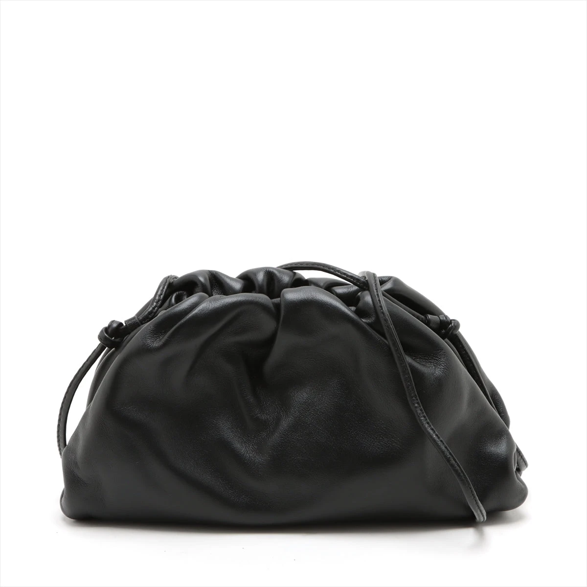 ボッテガ・ヴェネタ 黒レザーショルダーバッグ