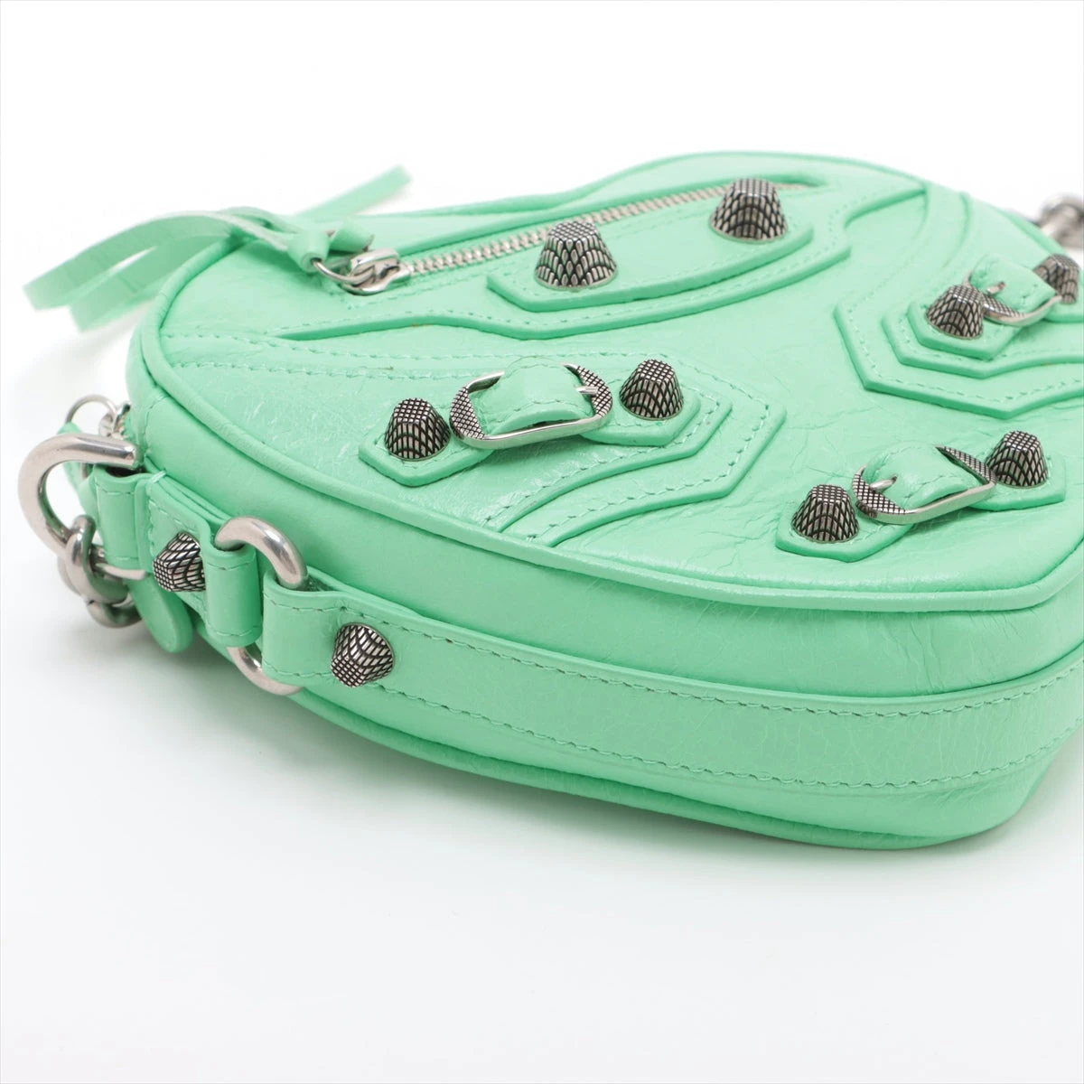 バレンシアガ レザー チェーンショルダーバッグ グリーン 722781