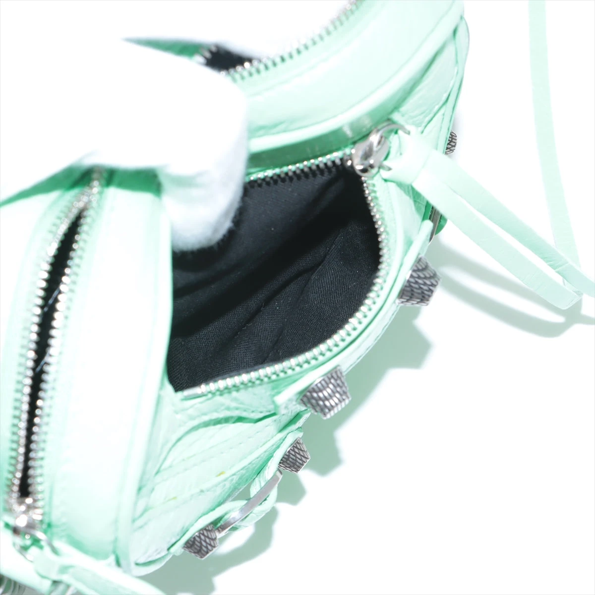 バレンシアガ ハンド、ショルダーバッグ2way レザー グリーン